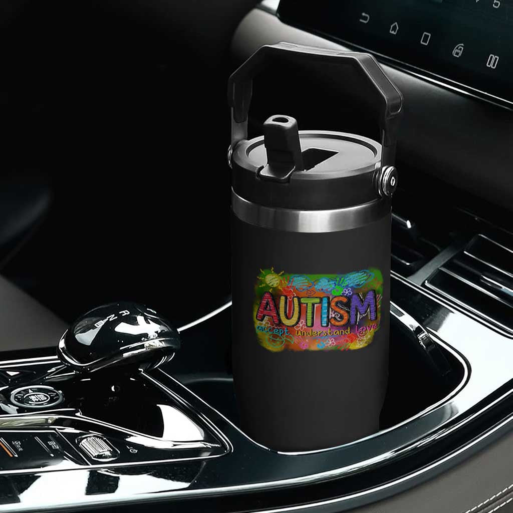 Autism Acceptance Flip Straw Tumbler Accept Understand Love Autistic Support TS02 Print Your Wear