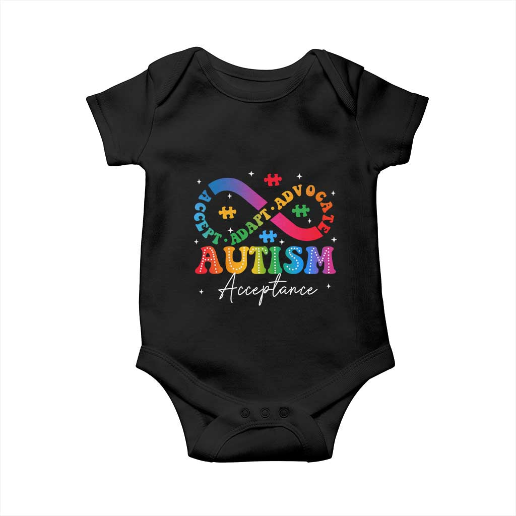 Autism Awareness Acceptance Baby Onesie Infinity Symbol Neurodiversity TS10 Black Print Your Wear