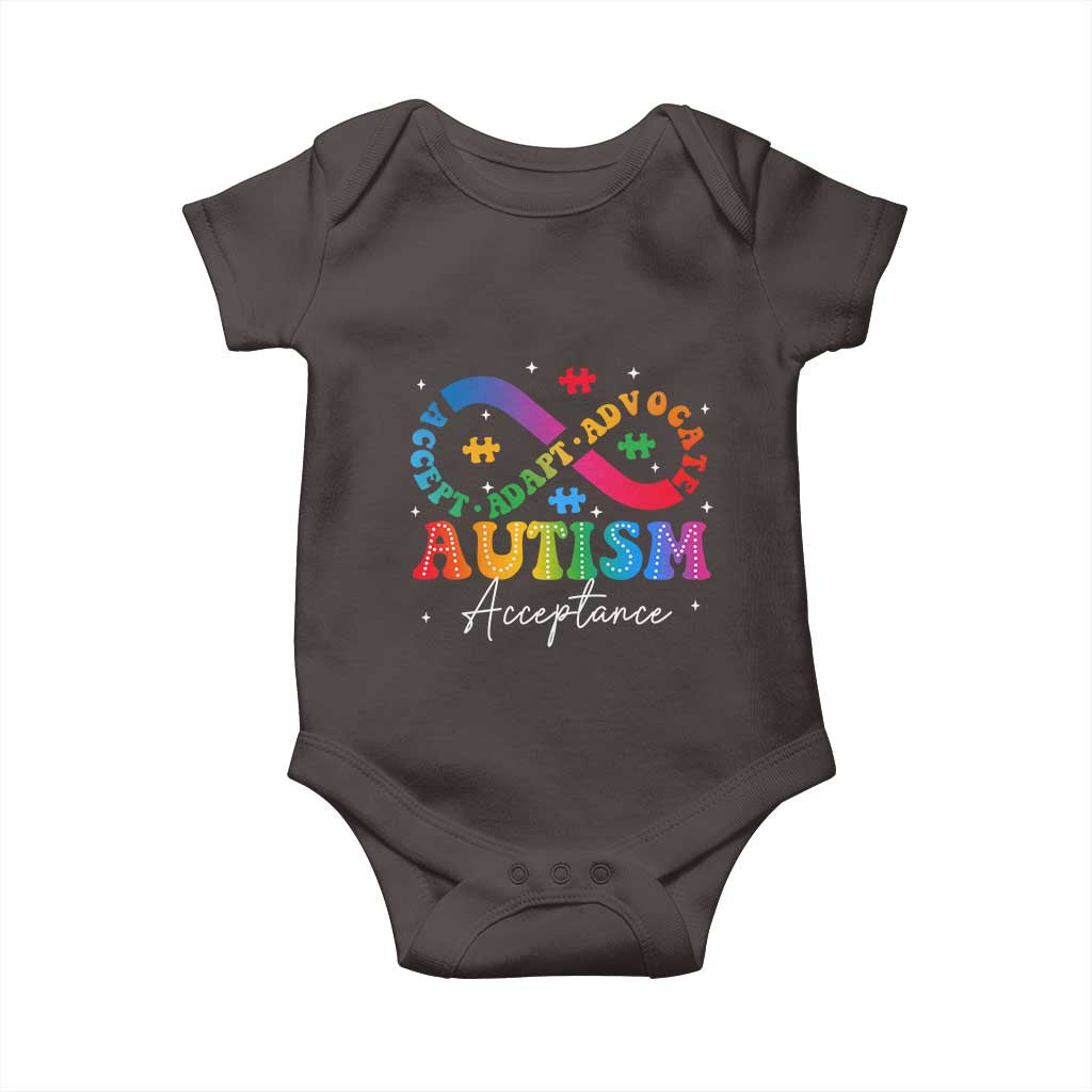 Autism Awareness Acceptance Baby Onesie Infinity Symbol Neurodiversity TS10 Dark Chocolate Print Your Wear