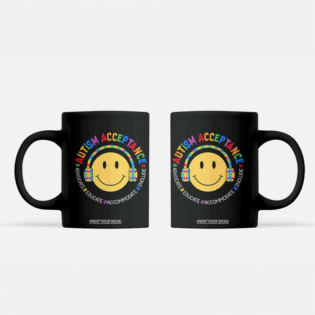 Autism Awareness Acceptance Coffee Mug Special Education Teacher Kids TS02 Black Print Your Wear