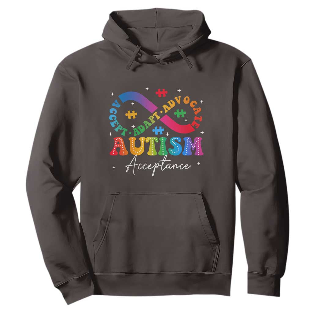 Autism Awareness Acceptance Hoodie Infinity Symbol Neurodiversity TS10 Dark Chocolate Print Your Wear