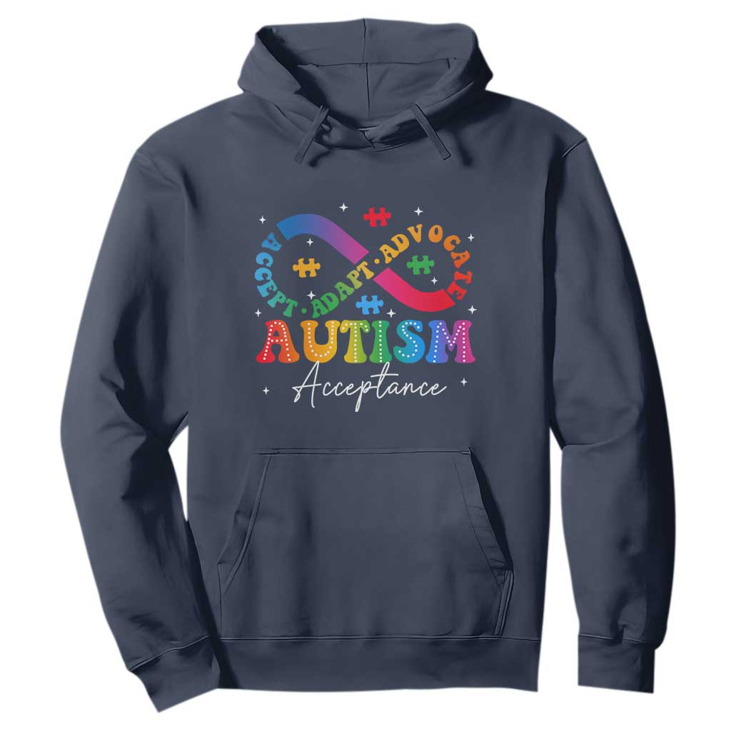 Autism Awareness Acceptance Hoodie Infinity Symbol Neurodiversity TS10 Navy Print Your Wear