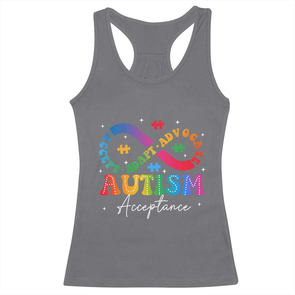 Autism Awareness Acceptance Racerback Tank Top Infinity Symbol Neurodiversity TS10 Charcoal Print Your Wear