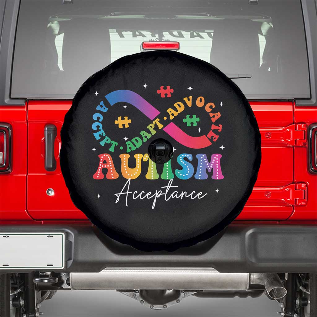 Autism Awareness Acceptance Spare Tire Cover Infinity Symbol Neurodiversity TS10 Black Print Your Wear