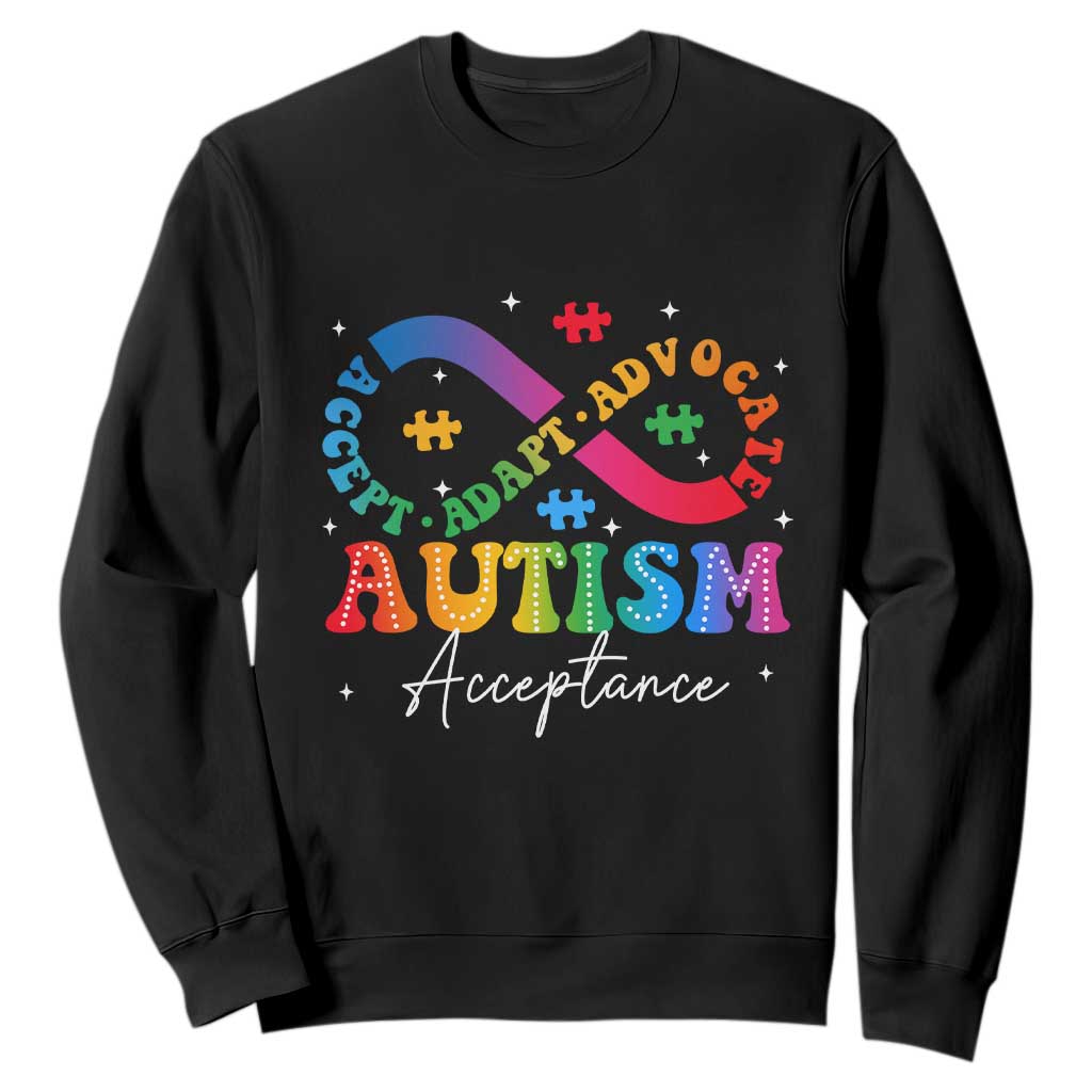 Autism Awareness Acceptance Sweatshirt Infinity Symbol Neurodiversity TS10 Black Print Your Wear