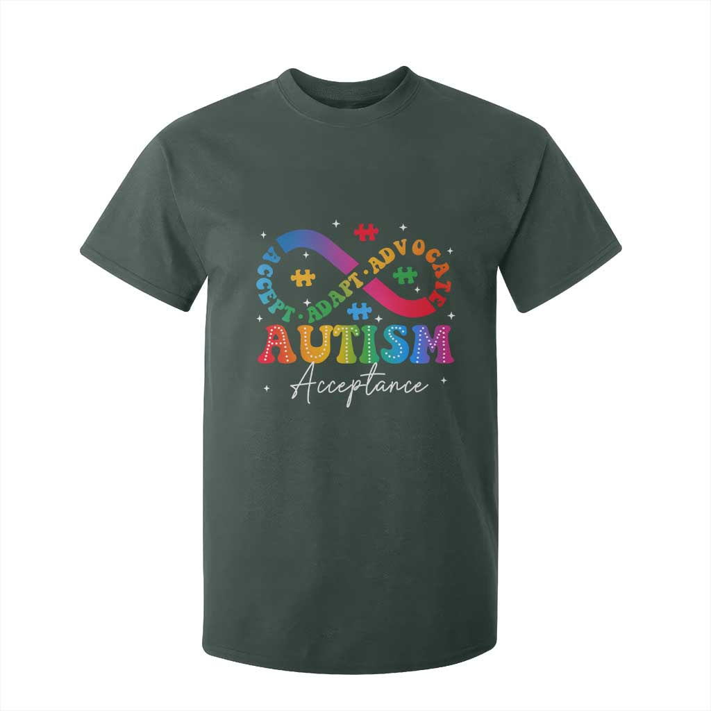 Autism Awareness Acceptance T Shirt For Kid Infinity Symbol Neurodiversity TS10 Dark Forest Green Print Your Wear