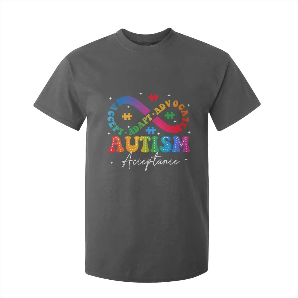 Autism Awareness Acceptance T Shirt For Kid Infinity Symbol Neurodiversity TS10 Dark Heather Print Your Wear