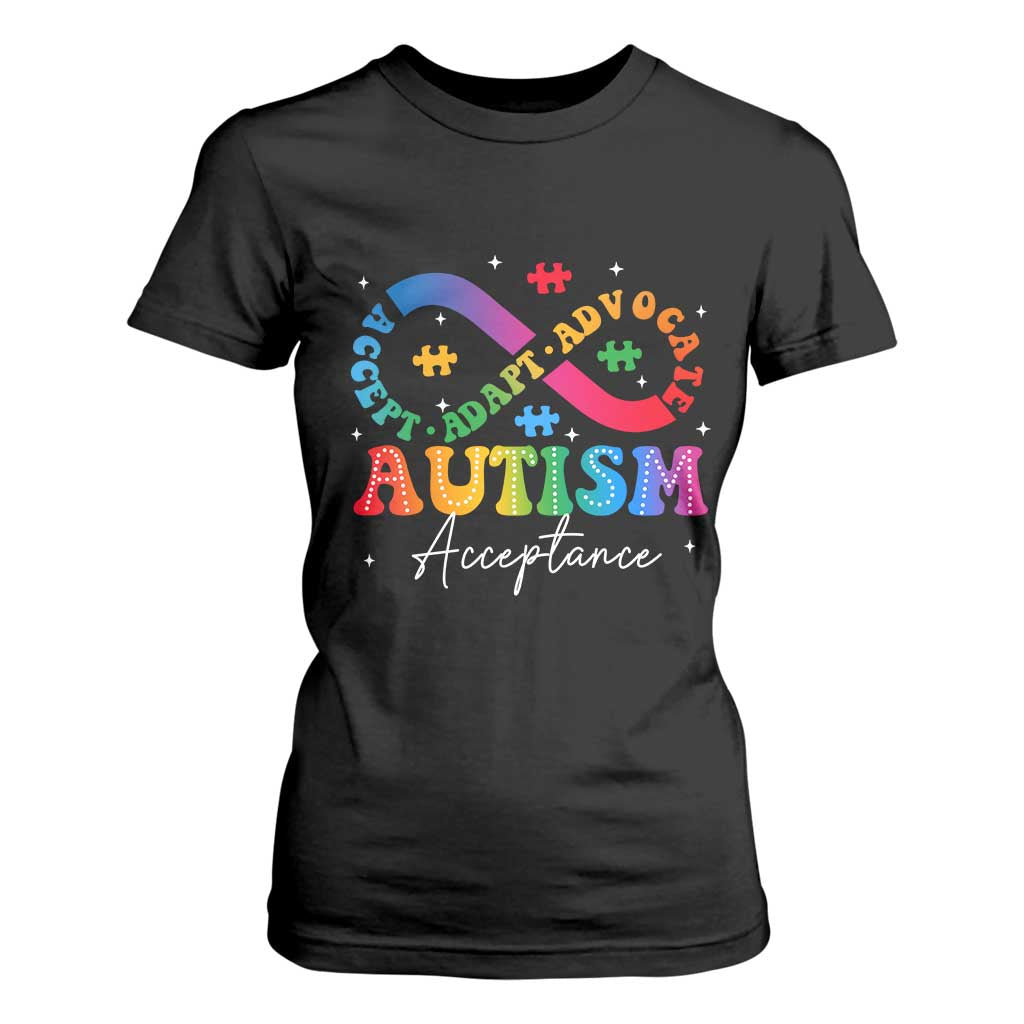 Autism Awareness Acceptance T Shirt For Women Infinity Symbol Neurodiversity TS10 Black Print Your Wear
