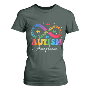 Autism Awareness Acceptance T Shirt For Women Infinity Symbol Neurodiversity TS10 Dark Forest Green Print Your Wear