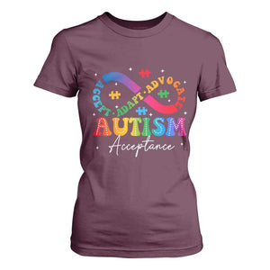 Autism Awareness Acceptance T Shirt For Women Infinity Symbol Neurodiversity TS10 Maroon Print Your Wear