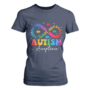 Autism Awareness Acceptance T Shirt For Women Infinity Symbol Neurodiversity TS10 Navy Print Your Wear