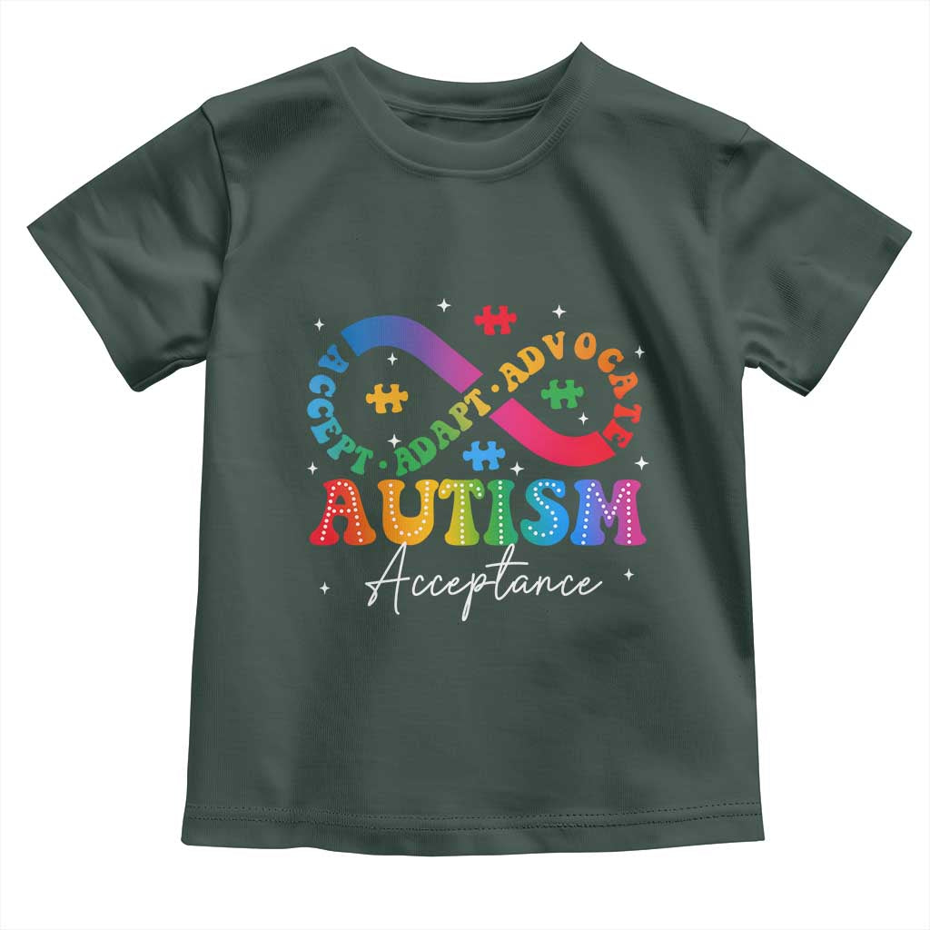 Autism Awareness Acceptance Toddler T Shirt Infinity Symbol Neurodiversity TS10 Dark Forest Green Print Your Wear
