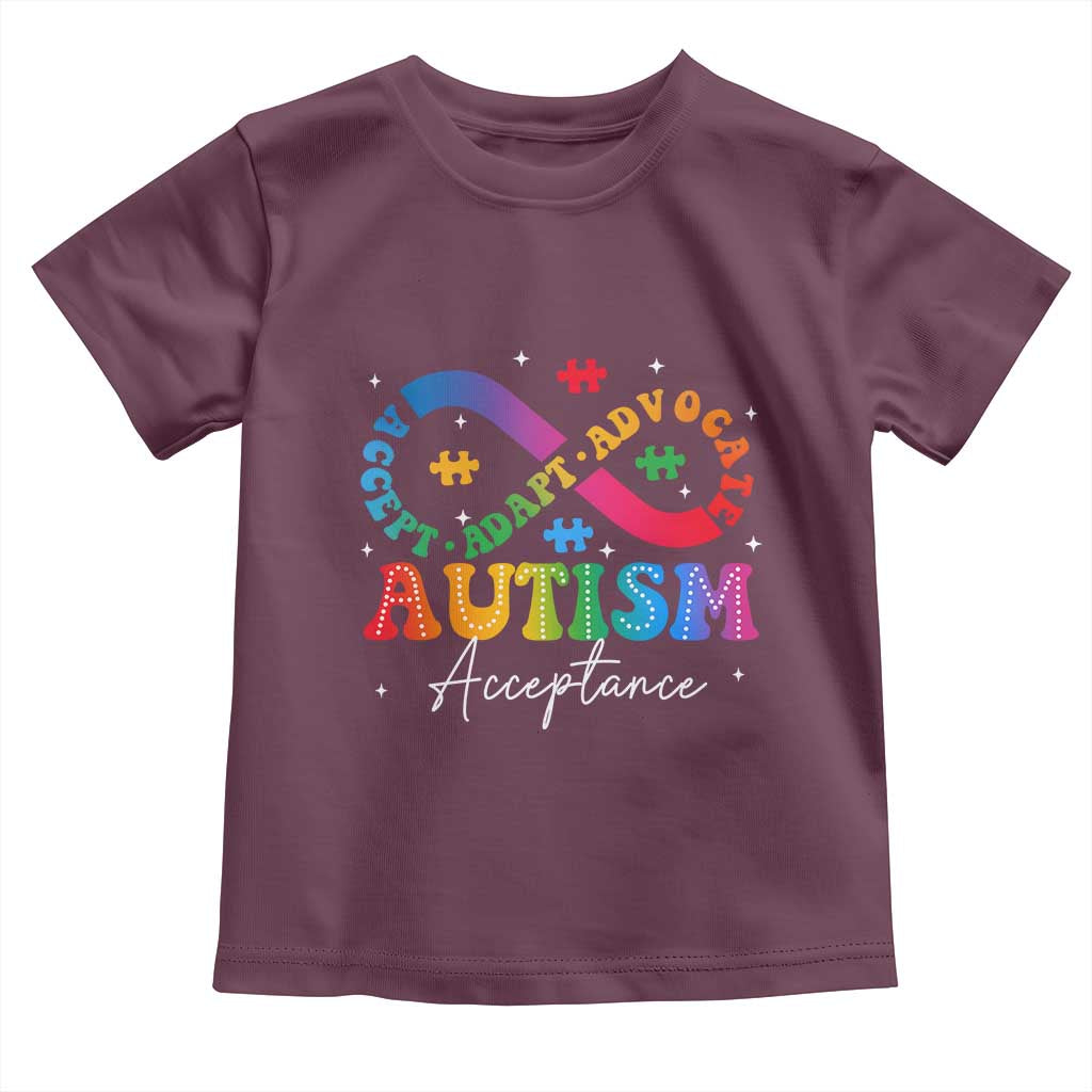 Autism Awareness Acceptance Toddler T Shirt Infinity Symbol Neurodiversity TS10 Maroon Print Your Wear
