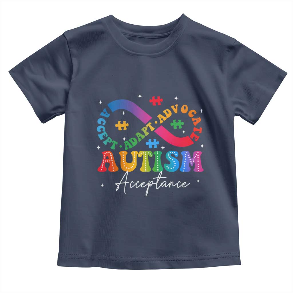 Autism Awareness Acceptance Toddler T Shirt Infinity Symbol Neurodiversity TS10 Navy Print Your Wear