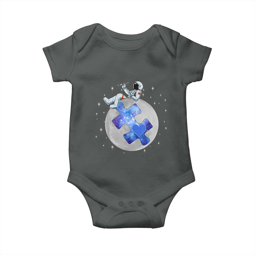 Autism Awareness Astronaut Baby Onesie Space Stars Autistic Kids Sped Teacher TS10 Dark Heather Print Your Wear