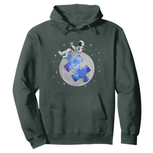 Autism Awareness Astronaut Hoodie Space Stars Autistic Kids Sped Teacher TS10 Dark Forest Green Print Your Wear