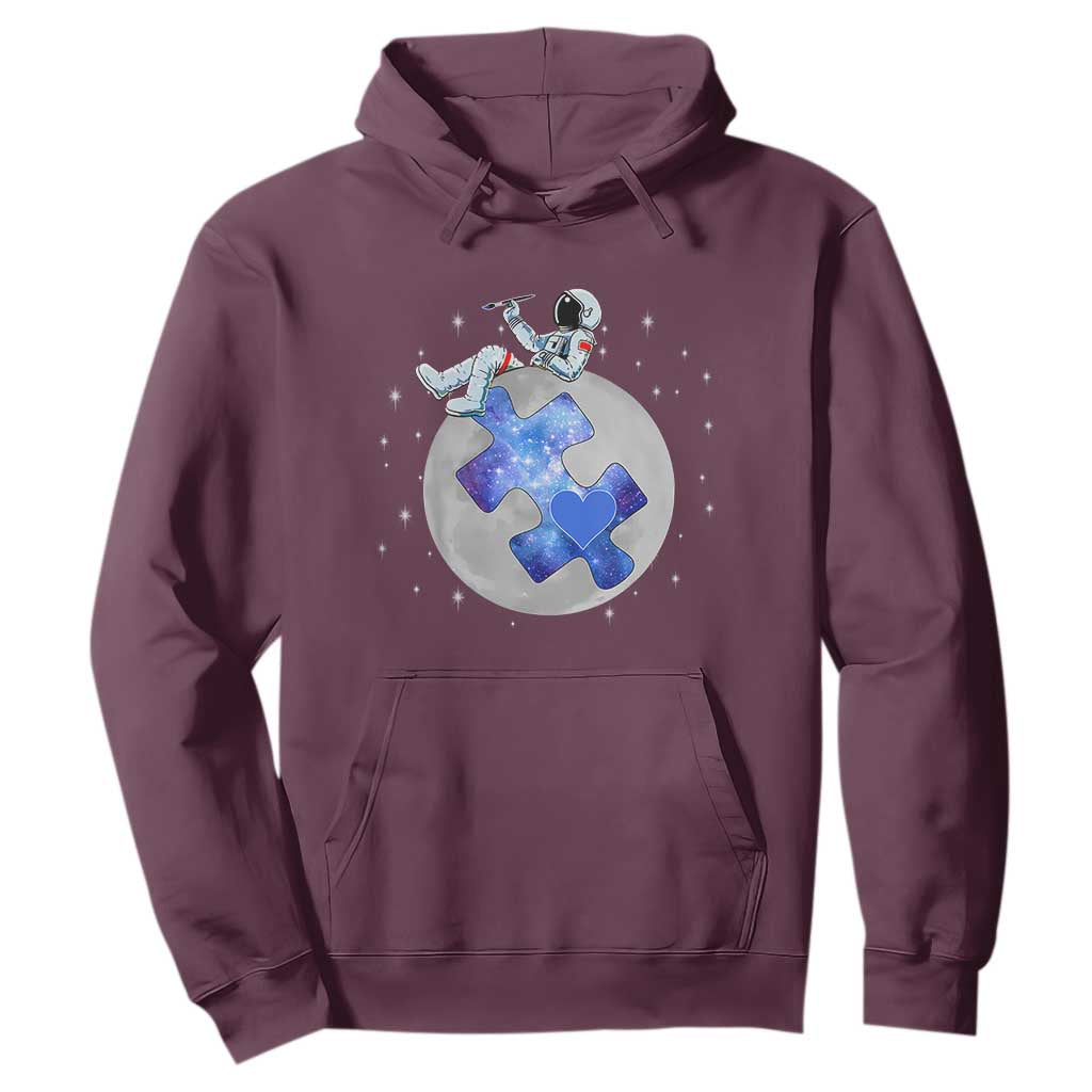Autism Awareness Astronaut Hoodie Space Stars Autistic Kids Sped Teacher TS10 Maroon Print Your Wear
