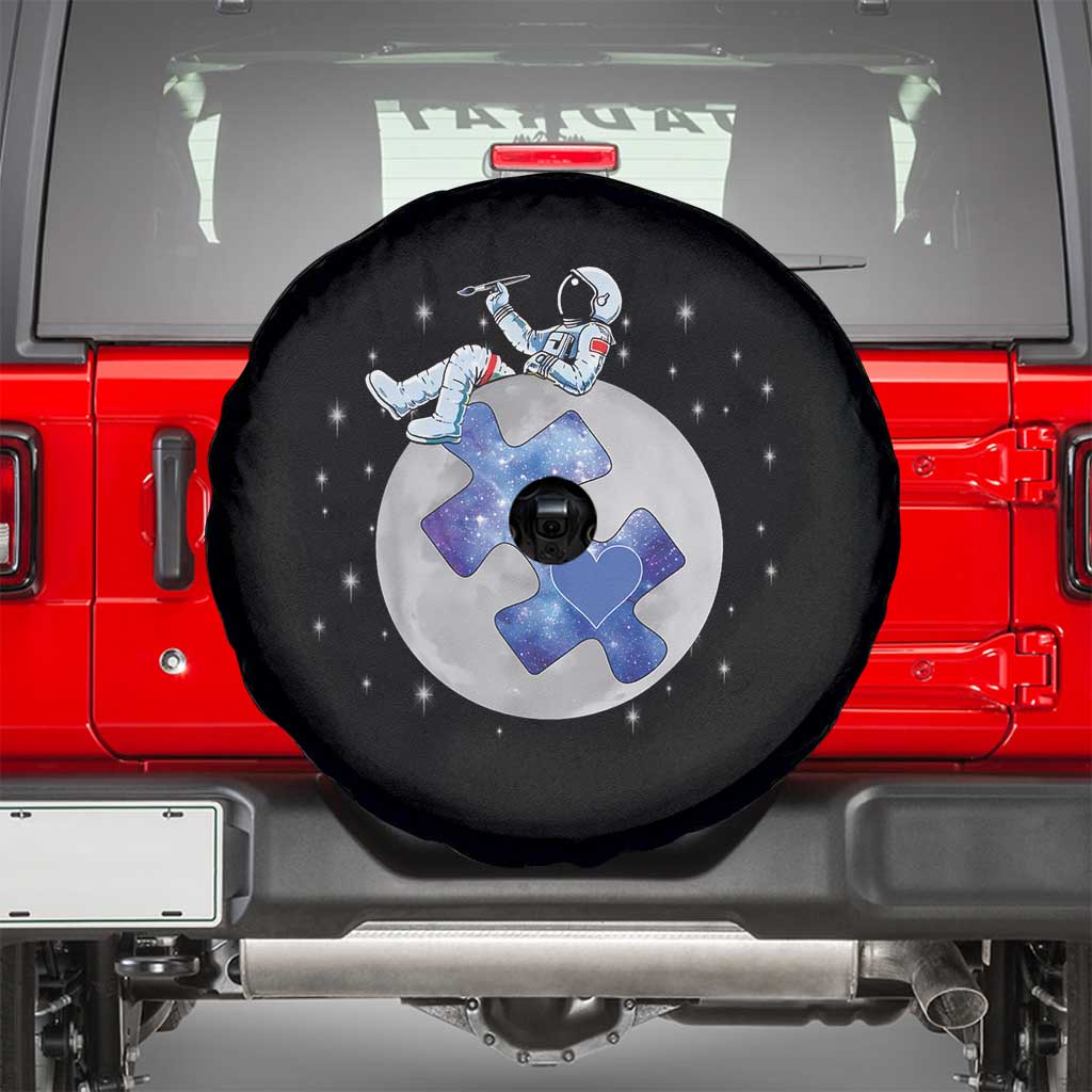 Autism Awareness Astronaut Spare Tire Cover Space Stars Autistic Kids Sped Teacher TS10 Black Print Your Wear