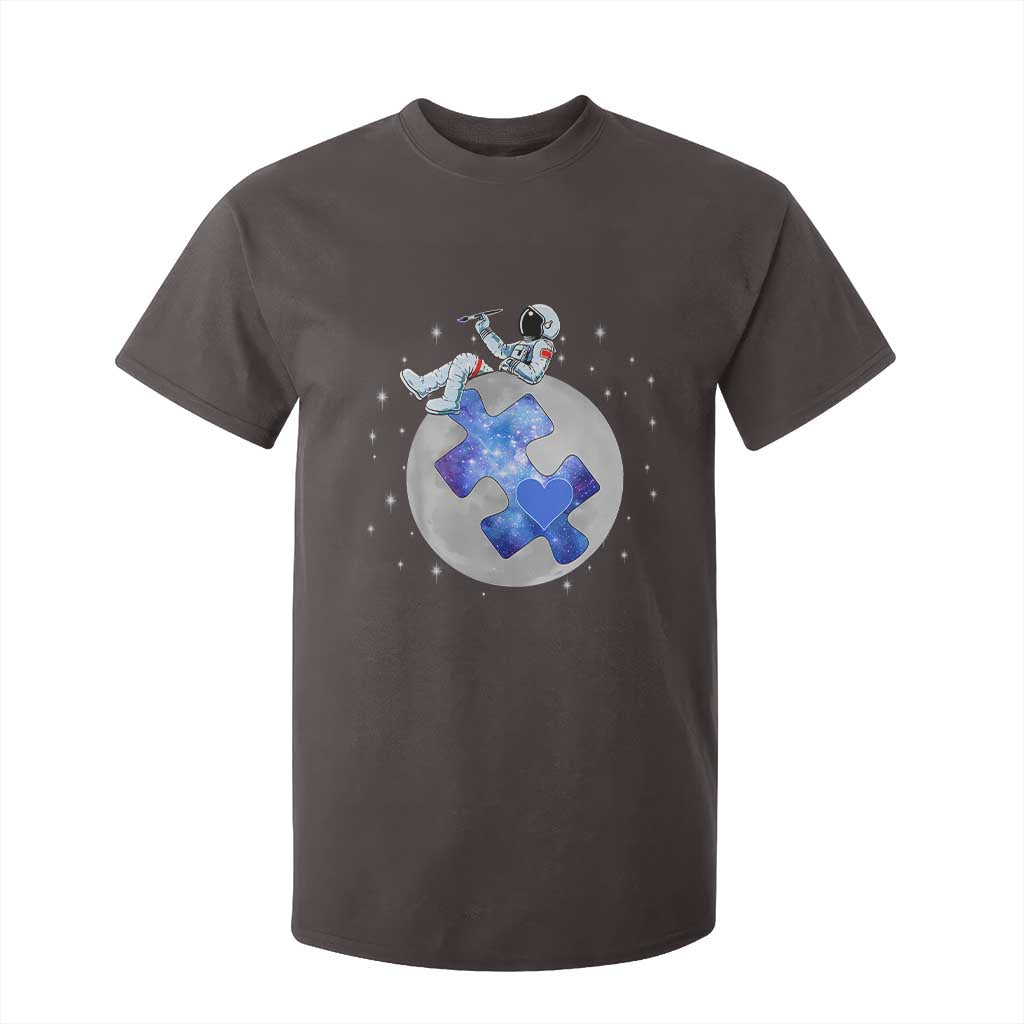 Autism Awareness Astronaut T Shirt For Kid Space Stars Autistic Kids Sped Teacher TS10 Dark Chocolate Print Your Wear