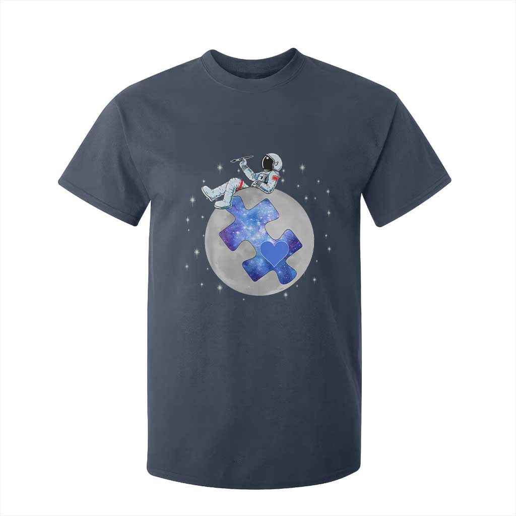 Autism Awareness Astronaut T Shirt For Kid Space Stars Autistic Kids Sped Teacher TS10 Navy Print Your Wear
