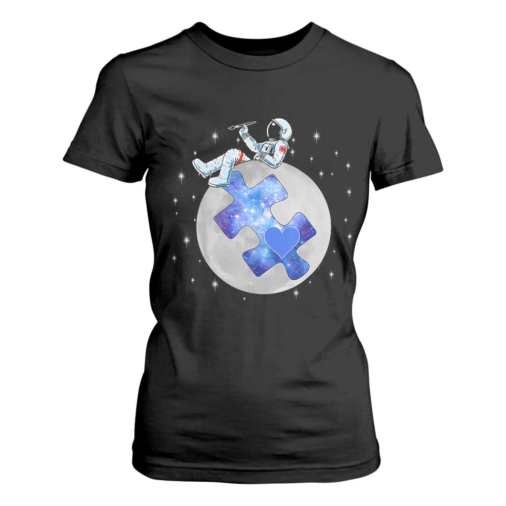 Autism Awareness Astronaut T Shirt For Women Space Stars Autistic Kids Sped Teacher TS10 Black Print Your Wear
