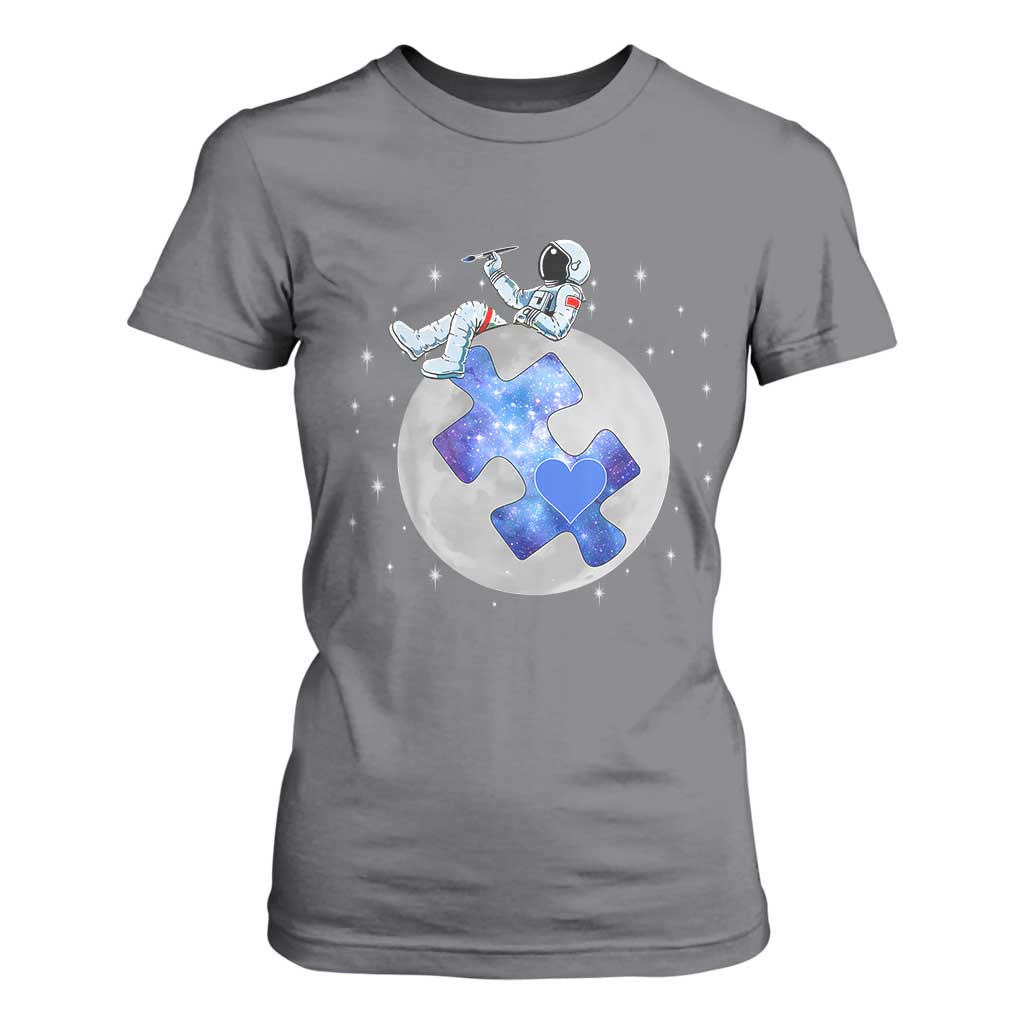 Autism Awareness Astronaut T Shirt For Women Space Stars Autistic Kids Sped Teacher TS10 Charcoal Print Your Wear