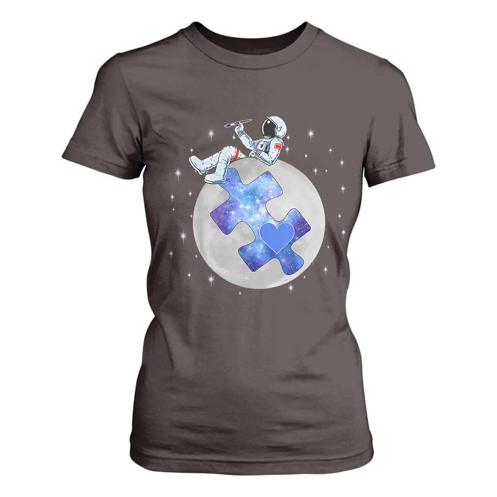 Autism Awareness Astronaut T Shirt For Women Space Stars Autistic Kids Sped Teacher TS10 Dark Chocolate Print Your Wear