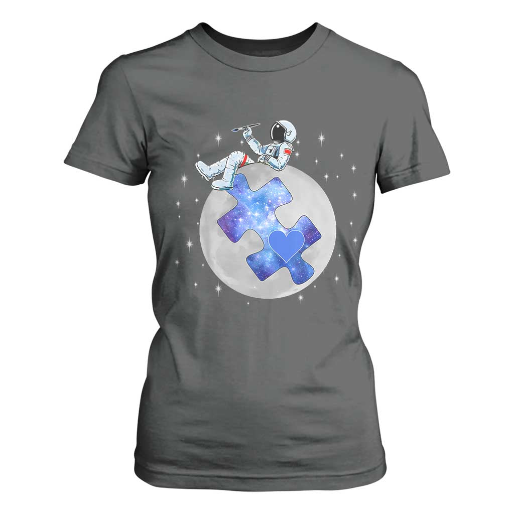 Autism Awareness Astronaut T Shirt For Women Space Stars Autistic Kids Sped Teacher TS10 Dark Heather Print Your Wear