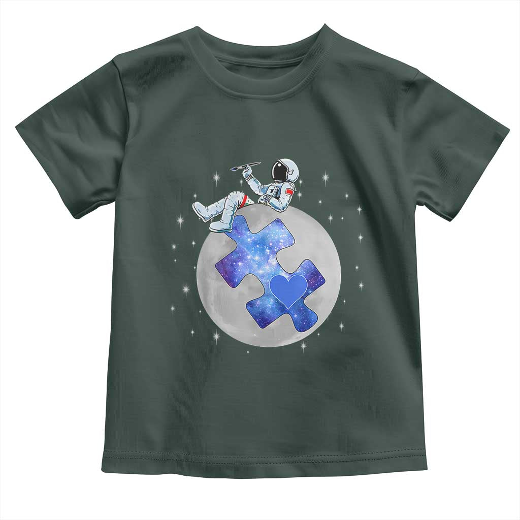 Autism Awareness Astronaut Toddler T Shirt Space Stars Autistic Kids Sped Teacher TS10 Dark Forest Green Print Your Wear