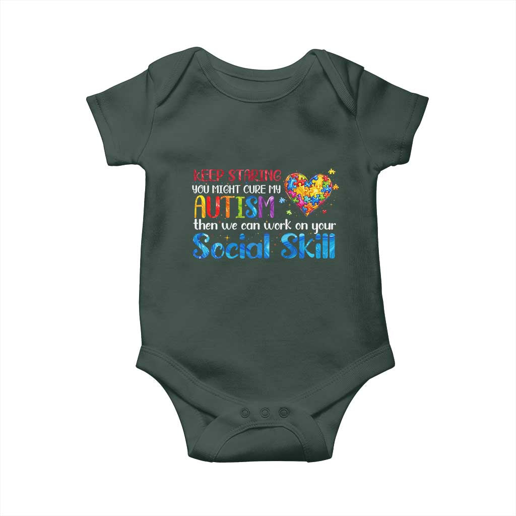Autism Awareness Baby Onesie Keep Staring You Might Cure My Autism Heart Puzzle TS10 Print Your Wear