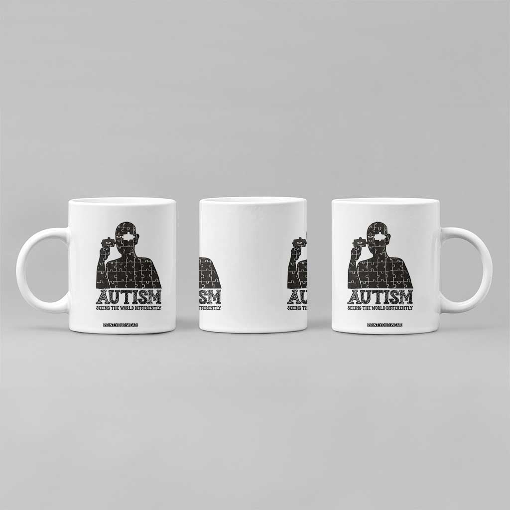 Autism Awareness Coffee Mug Autistic Seeing The World From A Different Angle Aesthetic TS09 Print Your Wear