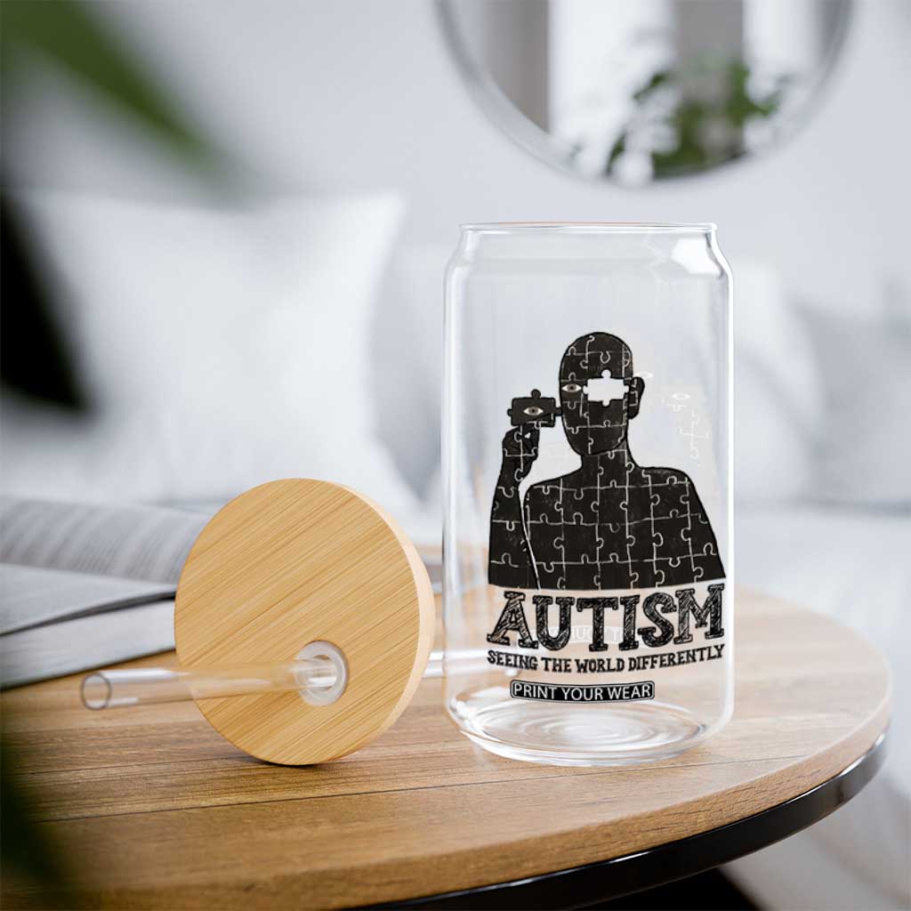 Autism Awareness Glass Can Autistic Seeing The World From A Different Angle Aesthetic TS09 Print Your Wear
