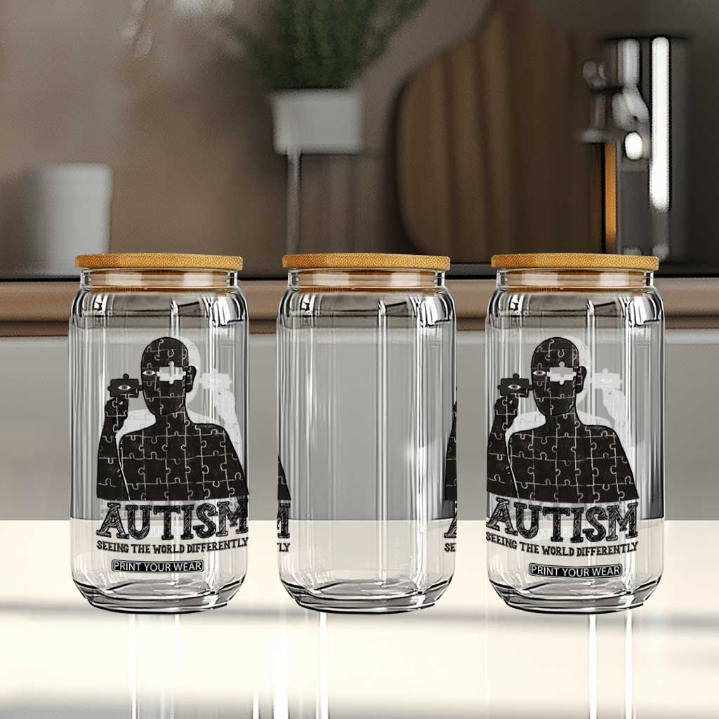 Autism Awareness Glass Can Autistic Seeing The World From A Different Angle Aesthetic TS09 Print Your Wear