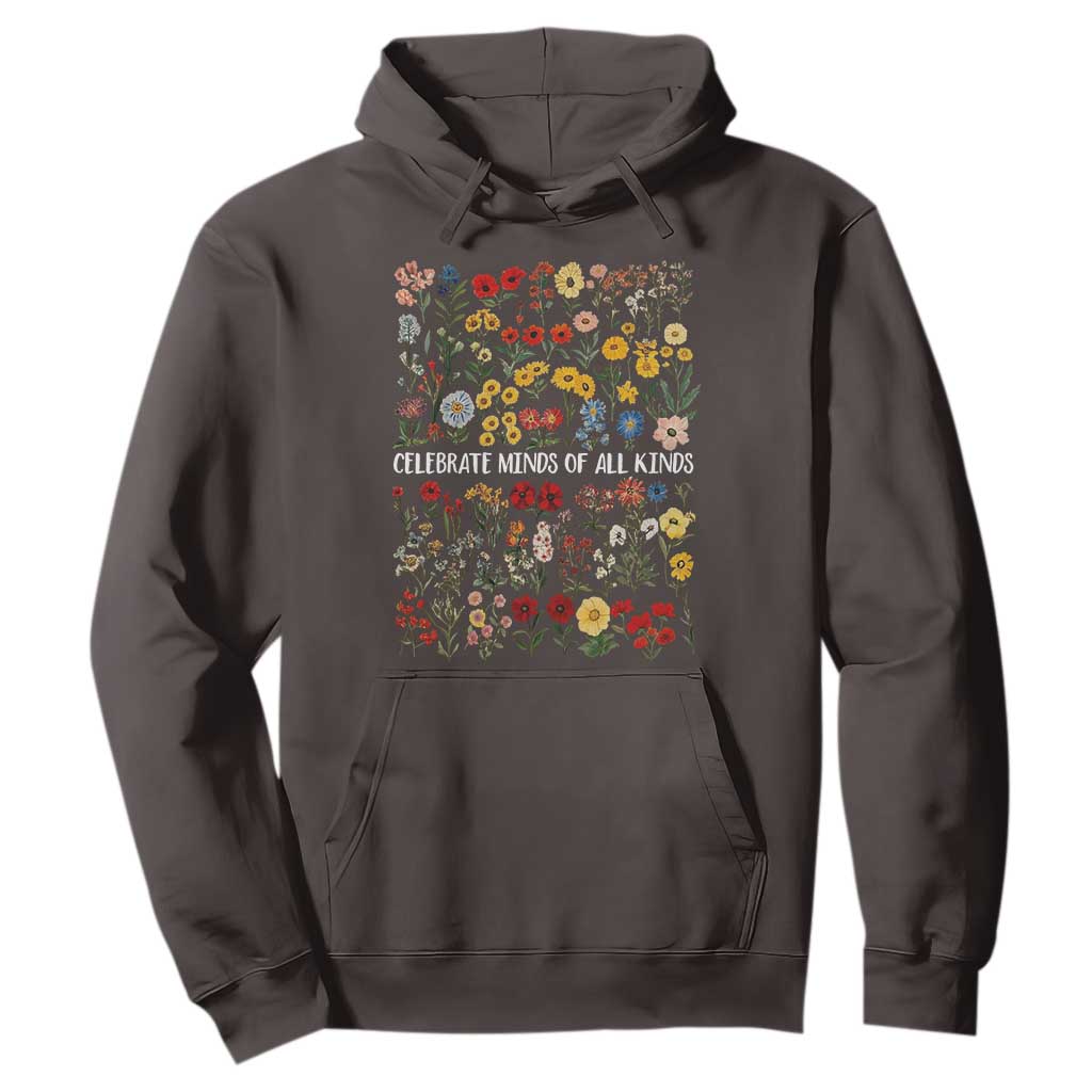 Autism Awareness Hoodie Neurodiversity Celebrate Minds of All Kinds TS10 Dark Chocolate Print Your Wear