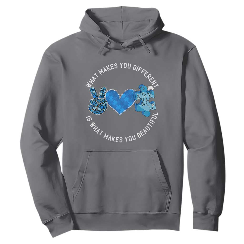Autism Awareness Hoodie What Makes You Different Is What Makes You Beautiful TS10 Charcoal Print Your Wear