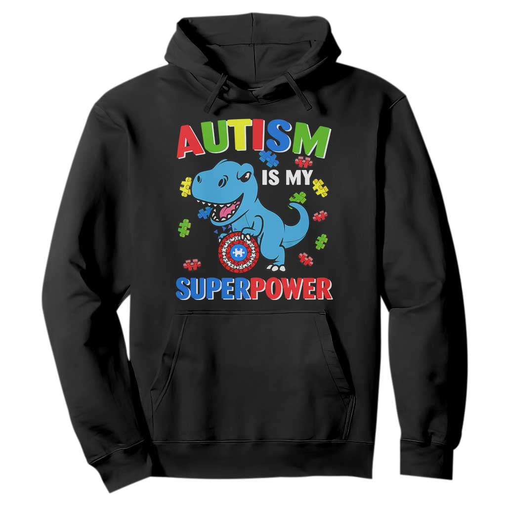 Autism Awareness Is My Superpower Hoodie Cute Dinosaur Dino Kids Boys TS10 Black Print Your Wear