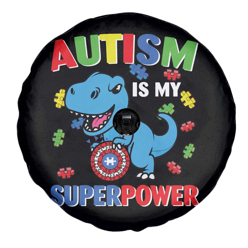Autism Awareness Is My Superpower Spare Tire Cover Cute Dinosaur Dino Kids Boys TS10 Print Your Wear