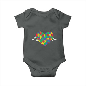 Autism Awareness Love Heart Puzzle Acceptance Baby Onesie TS10 Dark Heather Print Your Wear