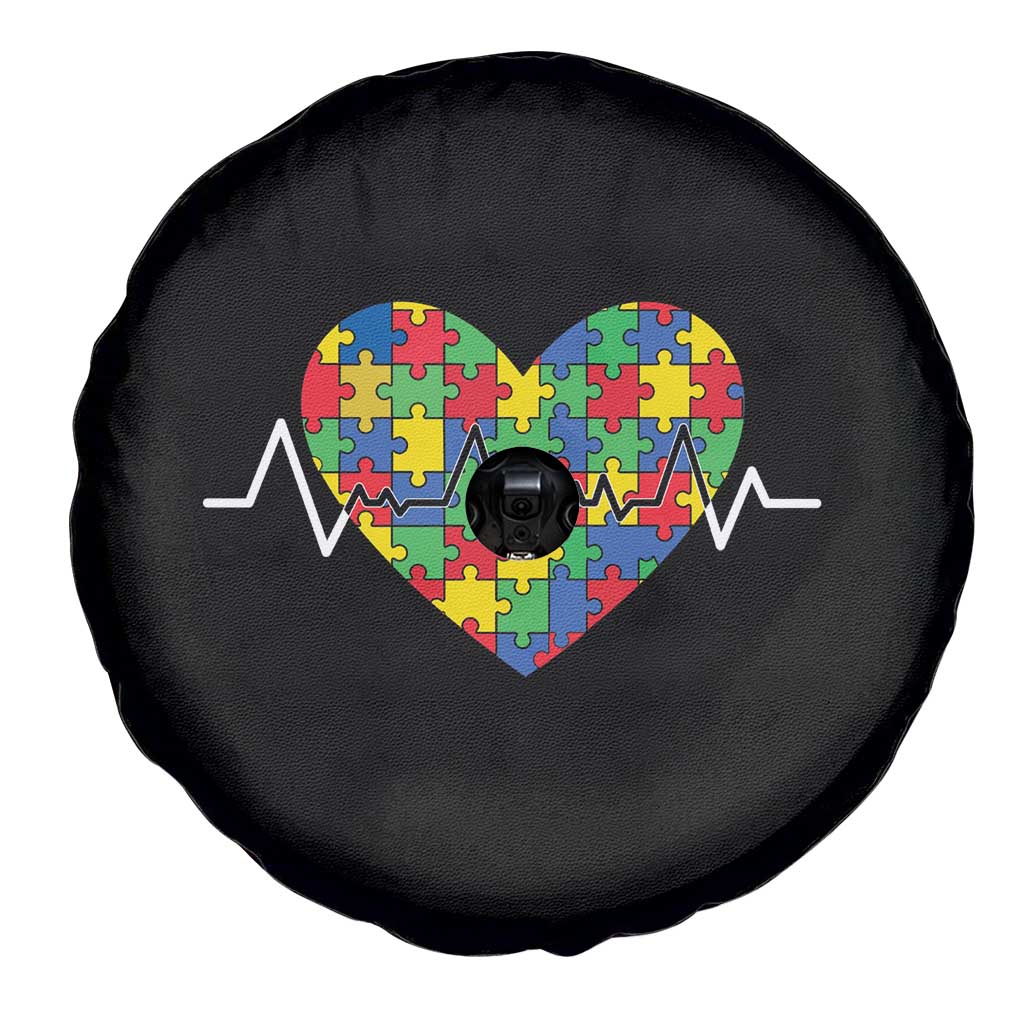 Autism Awareness Love Heart Puzzle Acceptance Spare Tire Cover TS10 Print Your Wear
