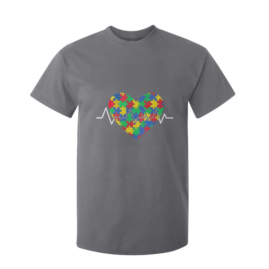 Autism Awareness Love Heart Puzzle Acceptance T Shirt For Kid TS10 Charcoal Print Your Wear