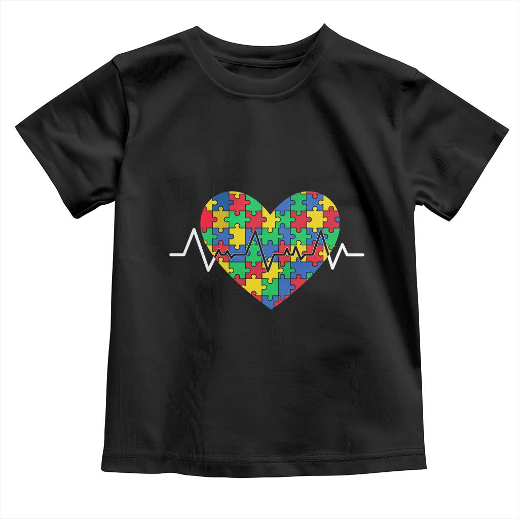 Autism Awareness Love Heart Puzzle Acceptance Toddler T Shirt TS10 Black Print Your Wear