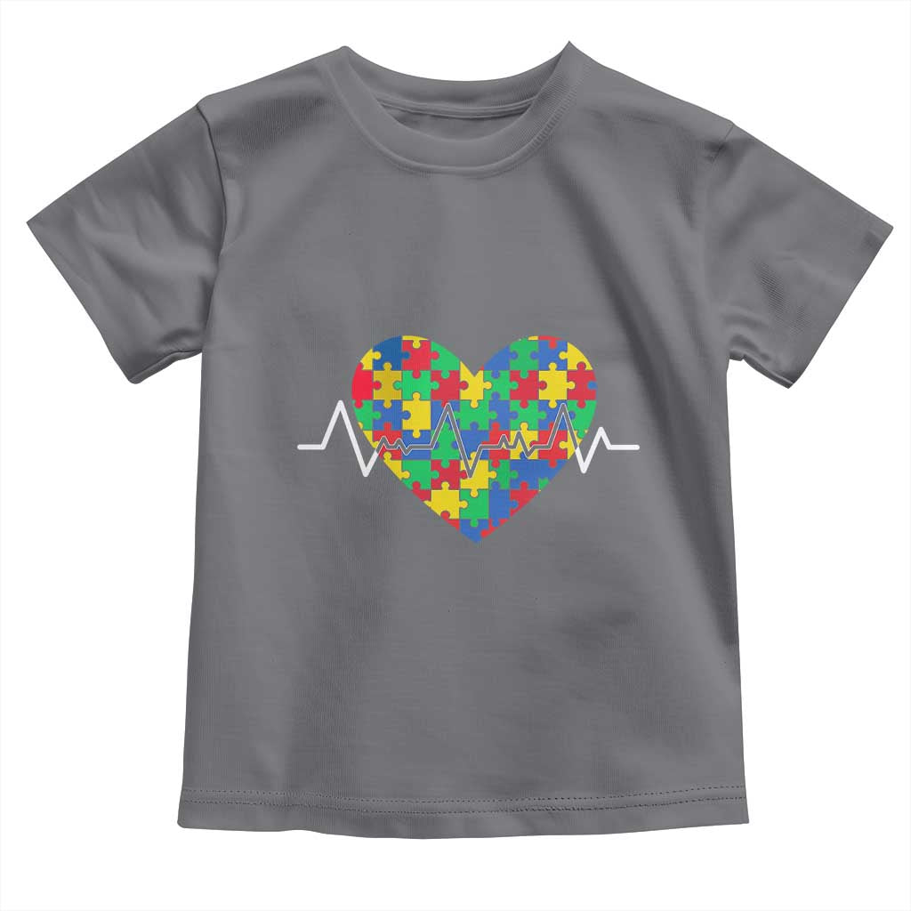 Autism Awareness Love Heart Puzzle Acceptance Toddler T Shirt TS10 Charcoal Print Your Wear