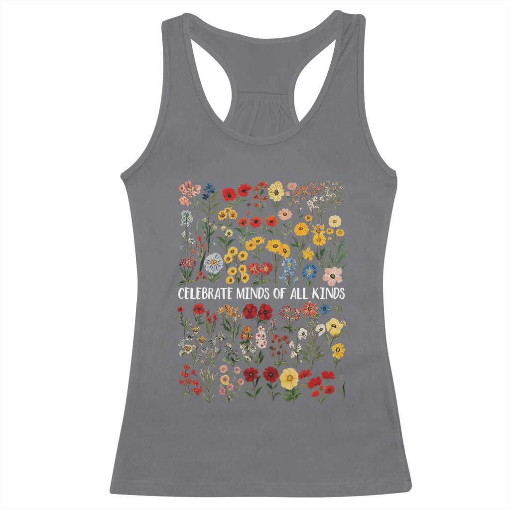 Autism Awareness Racerback Tank Top Neurodiversity Celebrate Minds of All Kinds TS10 Charcoal Print Your Wear