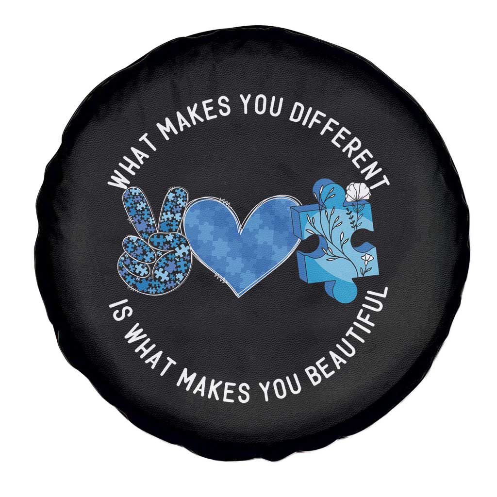 Autism Awareness Spare Tire Cover What Makes You Different Is What Makes You Beautiful TS10 Print Your Wear