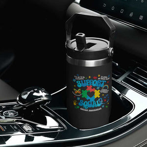 Autism Awareness Support Squad Flip Straw Tumbler In April We Wear Blue TS02 Print Your Wear