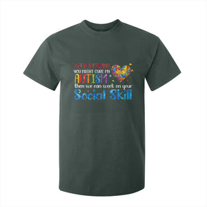 Autism Awareness T Shirt For Kid Keep Staring You Might Cure My Autism Heart Puzzle TS10 Dark Forest Green Print Your Wear
