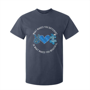 Autism Awareness T Shirt For Kid What Makes You Different Is What Makes You Beautiful TS10 Navy Print Your Wear