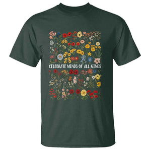 Autism Awareness T Shirt Neurodiversity Celebrate Minds of All Kinds TS10 Dark Forest Green Print Your Wear
