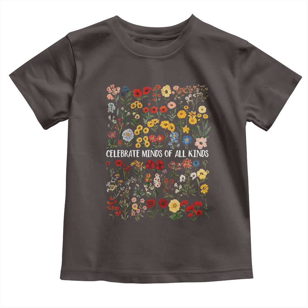 Autism Awareness Toddler T Shirt Neurodiversity Celebrate Minds of All Kinds TS10 Dark Chocolate Print Your Wear