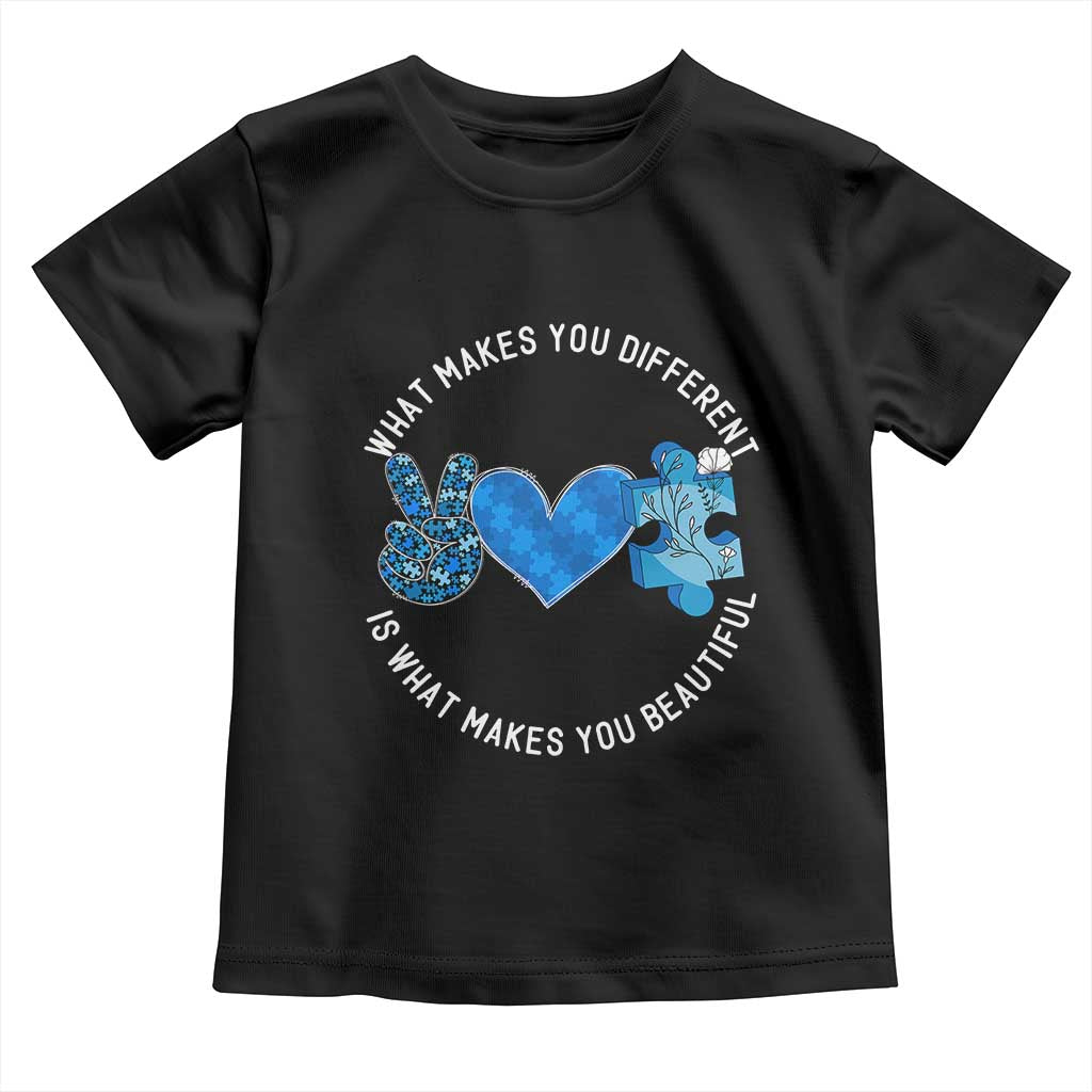 Autism Awareness Toddler T Shirt What Makes You Different Is What Makes You Beautiful TS10 Black Print Your Wear